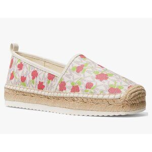 Michael Kors Floral Canvas Lenny Espadrilles Women's Slip-On Shoes 9.5